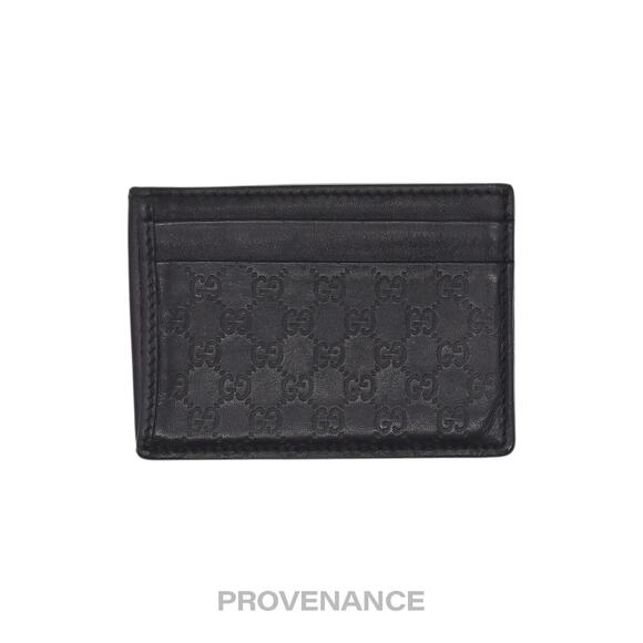 🔴 Gucci Card Holder Wallet - Black MicroGuccissima - Picture 1 of 6